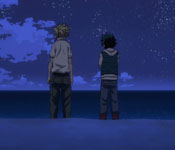 midoriya and toshinori at the beach